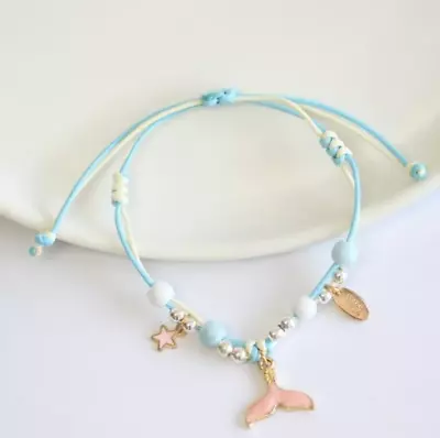 Children's Adjustable 'Mermaid / Whale Tail' Wish Bracelet / Friendship Bracelet • £5.99