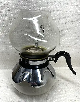 VINTAGE Silex Double Bubble Glass Coffee Pot Patent Handle Scalloped Overlay • $50