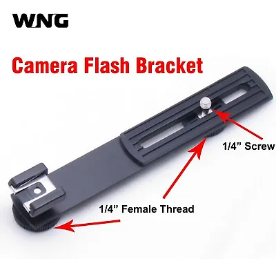 Extension Bar Flash Bracket Cold Shoe Mount W 1/4  Screw  For Video Light Camera • $7.29