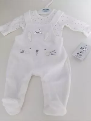 6lb Tiny Early Prem Preemie BNWT Unisex Baby Clothes Set Outfit White Grey • £6.99