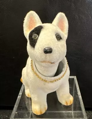 Vintage Flocked Nodder Bobble Head Dog Figurine Bull Terrier • $19.99