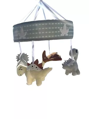 Dinosaur Crib Mobile Replacement Plush Hanging Neutral Gray Nursery Decor Baby • $11.04