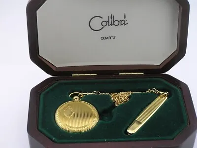 Vintage Colibri Hunter Pocket Watch W/ Chain & Fob 16s 49mm • $20