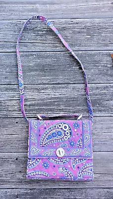 Vera Bradley Boysenberry  Crossbody Purse Purple Paisley Removable Strap Retired • $10