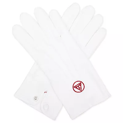 Quality 100% Cotton White Masonic RA Royal Arch Degree Gloves • $16.42