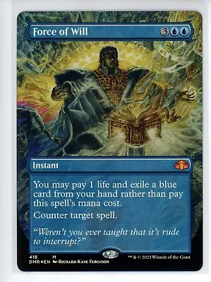 Force Of Will (Borderless) (418) Dominaria Remastered DMR (FOIL) NM+ (MTG) • $100.14