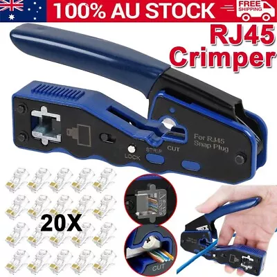 Crimping Tool Network Crimper RJ45 EZ Pass Through For Cat5 5e Cat6 6a Connector • $22