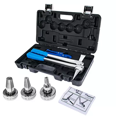 PEX Expansion Tool Kit Tube Expander And 1/2  3/4  1  Expander Heads With Case • $136.11