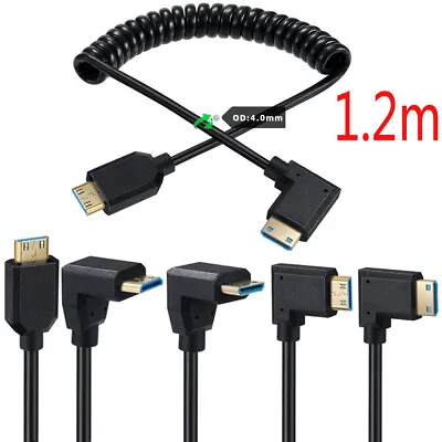 Angle 90° Mini HDMI Male To Male Cable 8K Adapter Stretch Elastic Extension Cord • $12.99