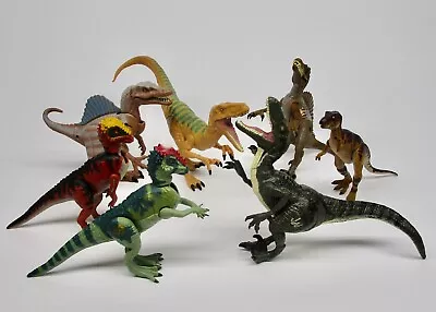 Jurassic Park World Dinosaur Dino Lot Of 7 Figures 6  Ram Head Velociraptor + • $29.99