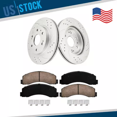 Front Drilled Rotors And Brake Pads For 2010 - 2020 Ford F-150 Lincoln Navigator • $133.20