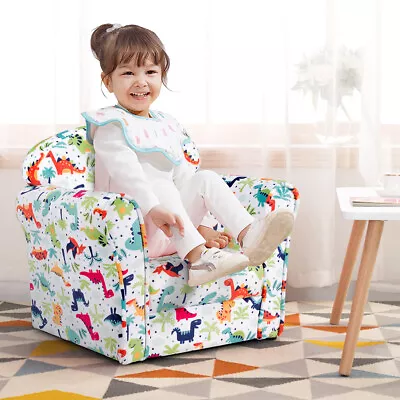 Fireflowery Toddler Children Kids Single Sofa Upholstered Armrest Chair • $69