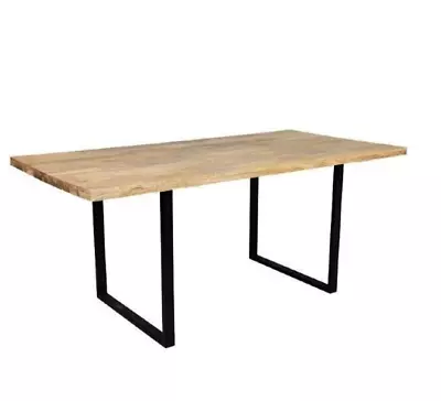 Solid Mango Wood Large Industrial Dining Table (CSIND12) • £75