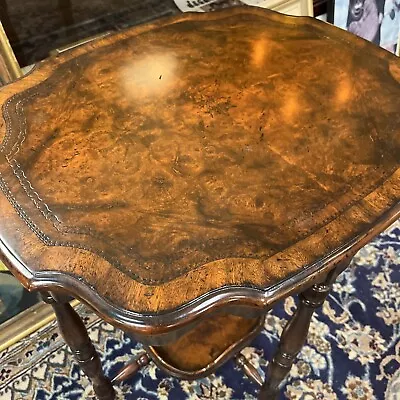 MAITLAND-SMITH 2-Tier Leather Embossed Occasional Table (EXC.) - Mint! • $1650