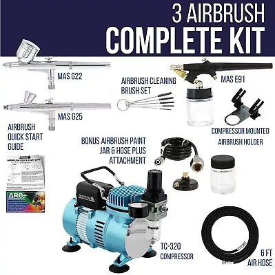 Master Airbrush Cool Runner II Dual Fan Air Compressor Professional Airbrushing • $126.99