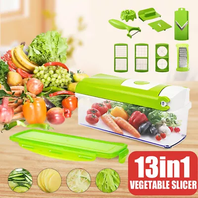 13IN1 A Food Slicer Fruit Cutter Dicer Nicer Container Chopper Peeler Vegetable • $17.45