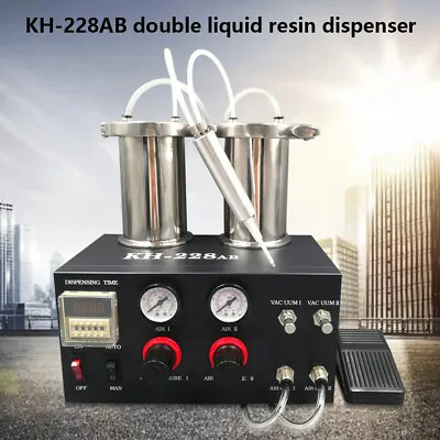 Semi-auto 2-liquid Glue Dispenser Dispensing Machine AB Glue Epoxy Resin 110V 8W • $233.10