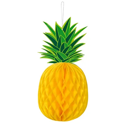 3D Honeycomb Pineapple Hanging 12  Party Decoration Hawaiian Party / Event - New • £1.95