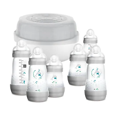 MAM Easy Start Bottle & Microwave Steriliser Set 6 X MAM BPA Free Bottle • £62.49