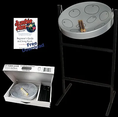 Panyard Jumbie Jam Deluxe Steel Drum Kit - Tube Stand - Silver W1070  • $224.95