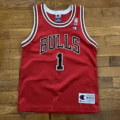 Vintage Champion Jersey NBA Chicago Bulls 1 Size Youth M Medium 10 12 • $9.99