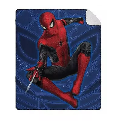 Spiderman Sherpa Warm Plush Throw Super Soft 50 X 60 • $18.74