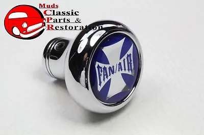 Maltese Iron Cross Deluxe Fan Air Dash Knob Truck Hot Rat Street Rod Gloss Blue • $999.99