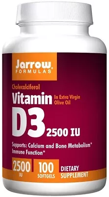 Jarrow Formulas Vitamin D3 2500 IU - 100 Softgels • £17.94