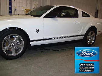 Ford Mustang Rocker Panel Door Side Stripes Decals - RJ - Strips GLOSS BLACK • $29.66