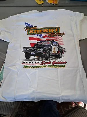 Mister T-Shirt Custom Made Size L Sheriff Racing Scott Graham 1967 Barracuda  • $16.95
