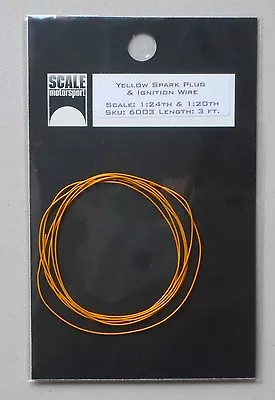 Yellow Spark Plug Ignition Wire 1:24 1:25 Scale Motorsport Model Car Model 6003 • $5.75