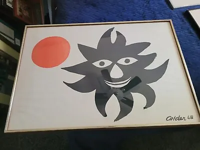 Alexander Calder Red Sun Lithograph Signed In The Plate. Comes Wit COA. • $1500