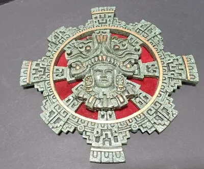 Mid Century Mayan Aztec Headdress Warrior Art Wall Hanging • $38.99