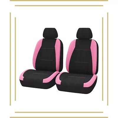 2x Pink Front Car Seat Covers Universal Fit - Compatible With Side Airbags Easy • $26.50