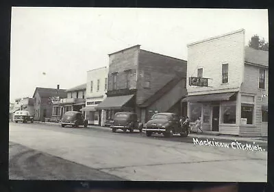 Real Photo Mackinaw City Michigan Downtown Street Scene Postcard Copy • $11.99