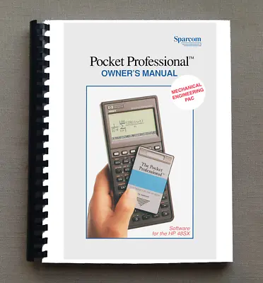 Manual For HP 48 Calculator: Pocket Professional Mechanical Engineering PAC • $39