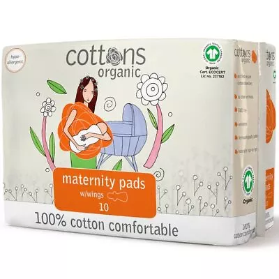 Cottons Maternity Sanitary Pads With Wings Pack Of 10 10 Count (Pack 1)  • £9.99