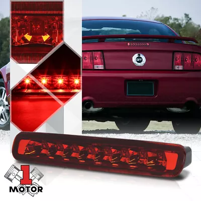 Chrome Housing Red Lens Rear LED Third [3rd] Brake Light For 05-09 Ford Mustang • $24.89