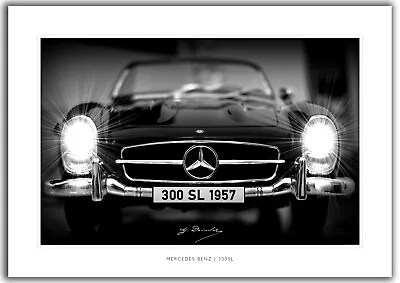 Mercedes 300SL Classic Car Art Poster Print  A4 A3 A2 240gsm Paper • £18.99