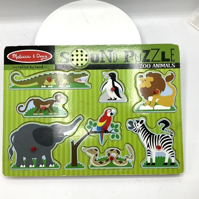 $6.99 • Buy Melissa & Doug Zoo Animals Sound Puzzle - Wooden Peg Puzzle With Sound Effects