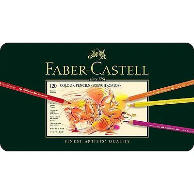 FABER CASTELL POLYCHROMOS ARTISTS COLOUR PENCILS SET - 120 TIN  Genuine UK Stock • £199.75