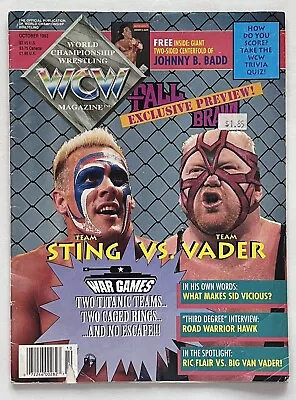 WCW Sting Vader Fall Brawl Wrestling Magazine October 1993 * No Poster Included • $7.49