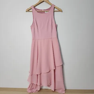 $29.95 • Buy Forever New Dress Womens 10 Pink Soft Flowy A Line Hi Low