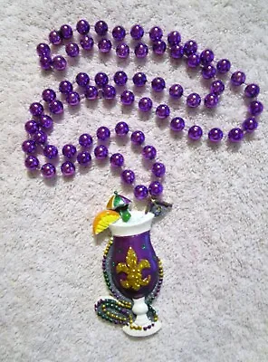 New!  New Orleans  Purple Hurricane  Mardi Gras Necklace Drink Glitter  (b361) • $6.95