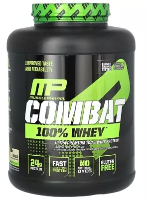 MusclePharm Combat 100% Whey (Vanilla)(5 Lbs) Banned Substances Tested Exp:08/26 • $81.93