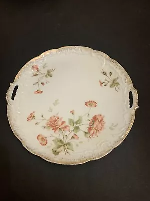 Antique C.T. Germany Carl Tielsch Floral Enclosed Handles Porcelain Plate • $25.99