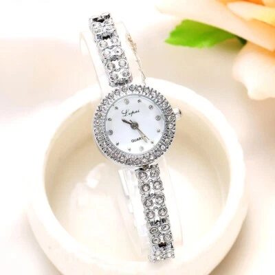 £7.99 • Buy Ladies Rhinestone Bracelet Watches Wrist Watch Quartz Analogue Rose Gold Silver