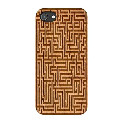 £21.99 • Buy Labyrinth Maze Natural Carved Wooden Phone Case For IPHONE SAMSUNG HUAWEI PIXEL