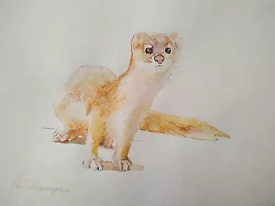 Pine Marten Animal Watercolor Artwork Handmade Original Painting On Paper • $40