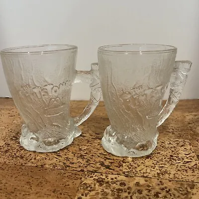 Vintage Glass Mug Mcdonalds Flinstones Mammoth Mugs 1993 Set Of 2 • $7.99